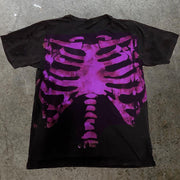 Personality printed bone T-shirt men