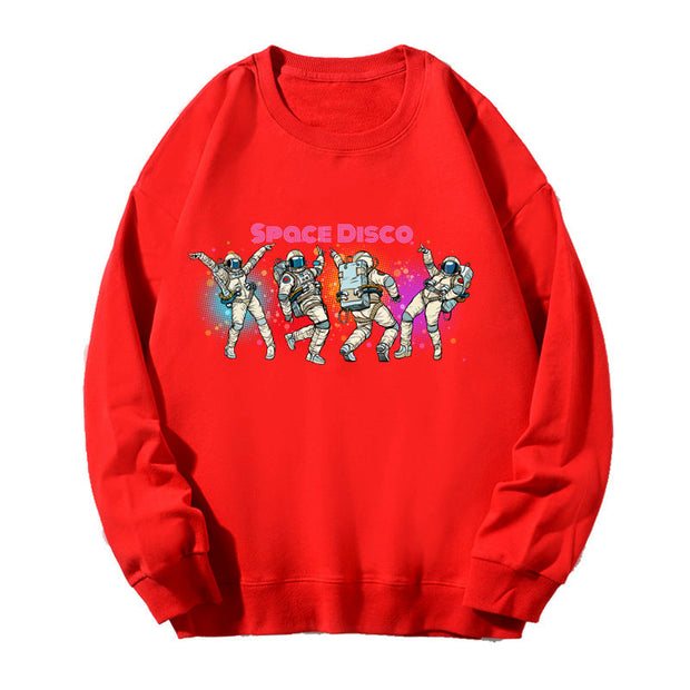 nasa astronaut couple Korean style loose student sweatshirt