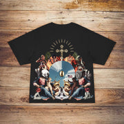 Cross personality printed street T-shirt