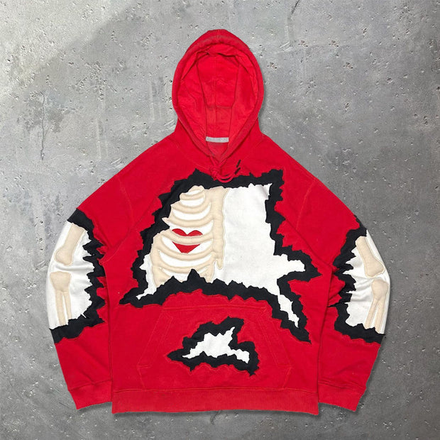 Retro Print Casual Street Hoodie