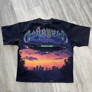 Sunset Crew Neck Print T-Shirt