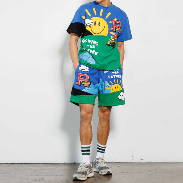 Retro Hip-Hop Print Tide Brand Contrast Color Suit