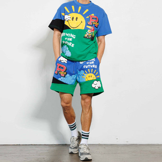 Retro Hip-Hop Print Tide Brand Contrast Color Suit