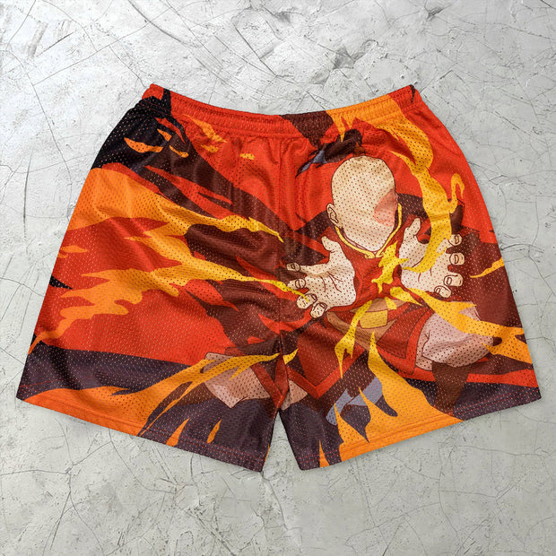Comic Contrast Street Mesh Shorts
