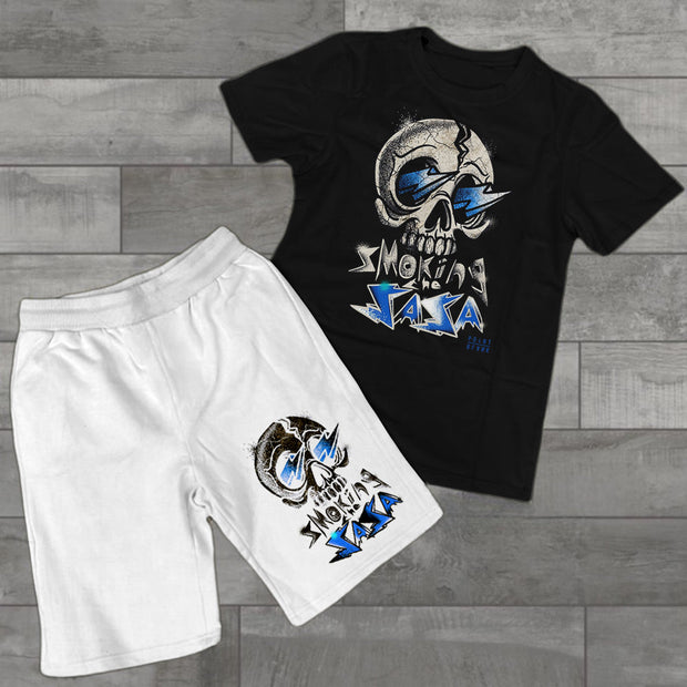 Skull Short Sleeve Two Piece Set