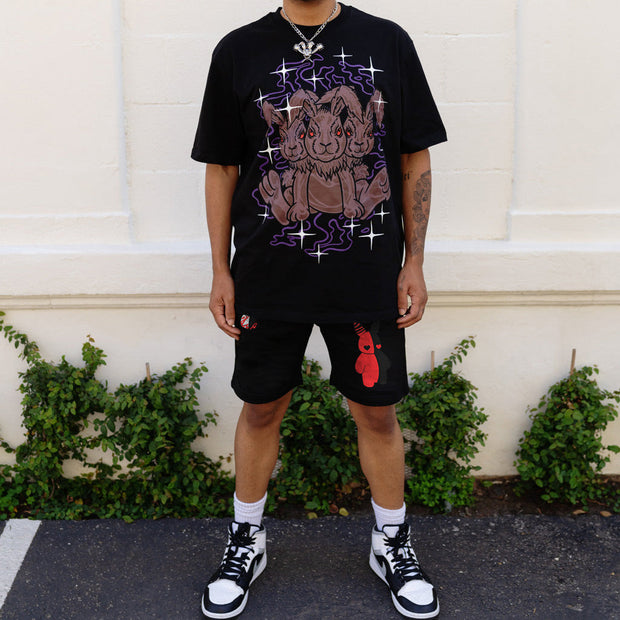 Colorblock Rabbit Tide Brand Retro Street Shorts