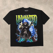 Casual personality skull print loose T-shirt