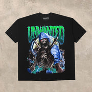 Casual personality skull print loose T-shirt