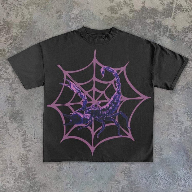 Street style personality print crew neck short sleeve t-shirt