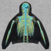 Fashionable Skull Print Vintage Hoodie