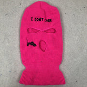 Embroidered knitted thermal beanie ski three-hole cap