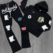 Fashion Letter Print Hoodie Sports Suit