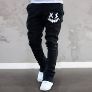 Trendy brand smiley face printed street straight trousers