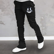 Trendy brand smiley face printed street straight trousers