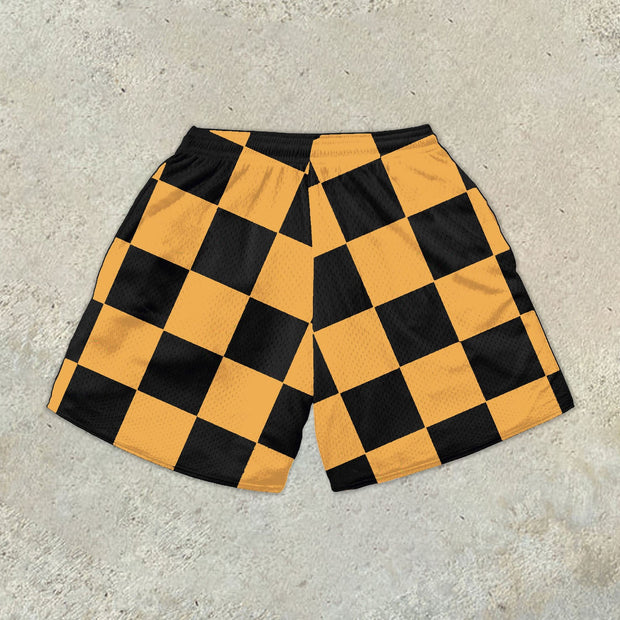 Casual Check Print Shorts
