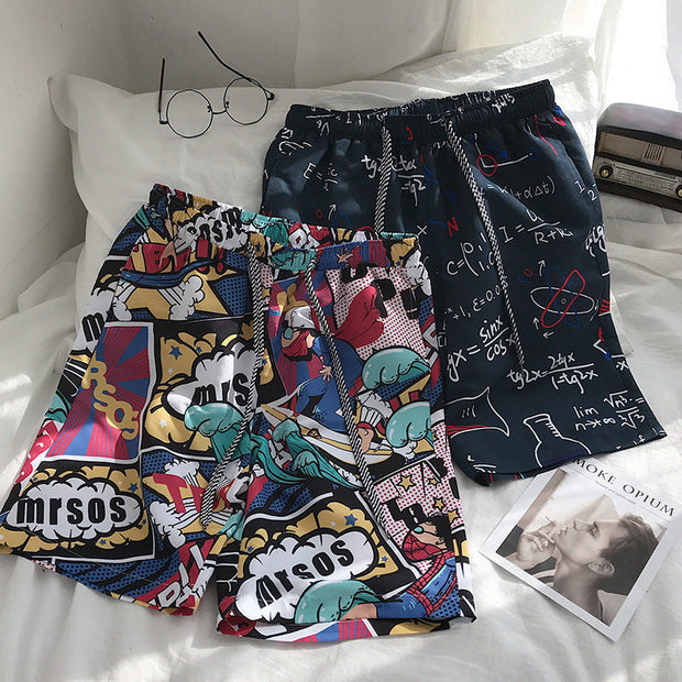Cartoon casual pants beach pants couple shorts