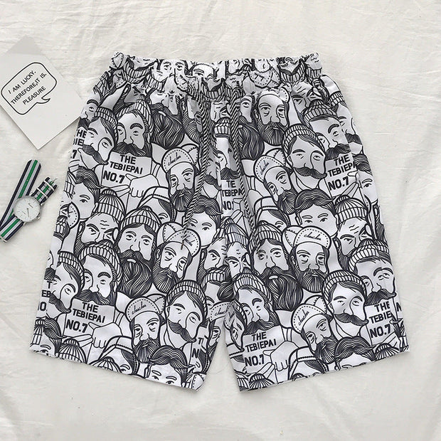 Cartoon casual pants beach pants couple shorts