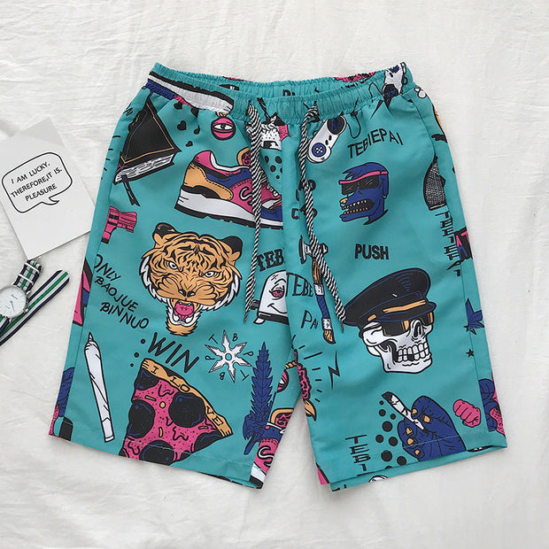 Cartoon casual pants beach pants couple shorts
