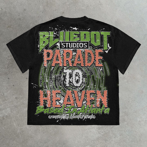 Casual street hip-hop rap printed cotton T-shirt