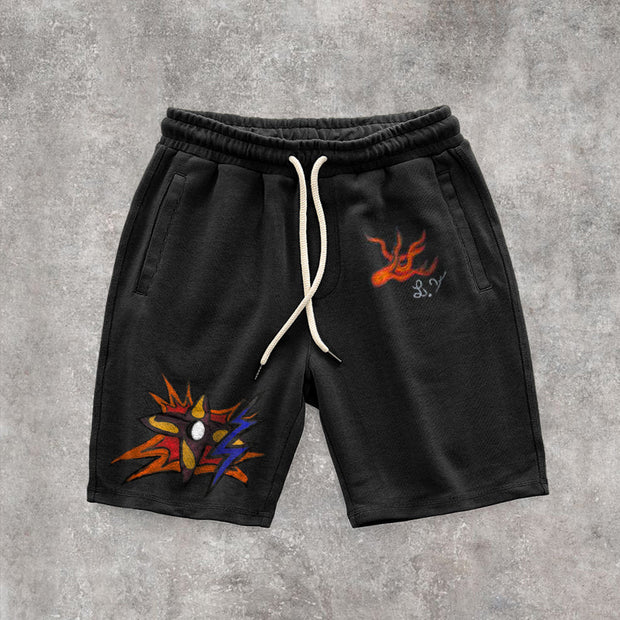 Personalized print retro fashion shorts
