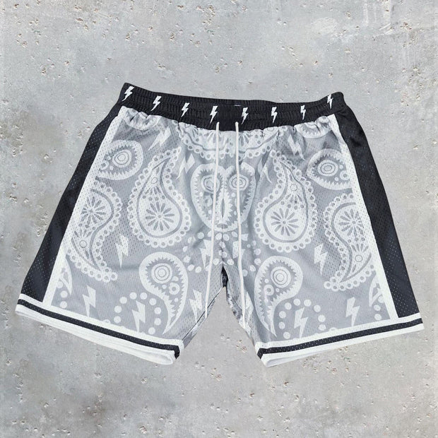 Personalized Street Style Colorblock Cashew Flower Casual Sports Shorts