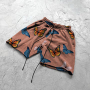 Retro casual street loose edge butterfly shorts