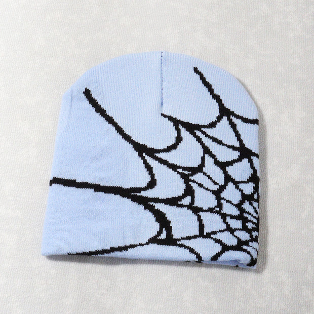 Spider web Y2K jacquard hat for men and women