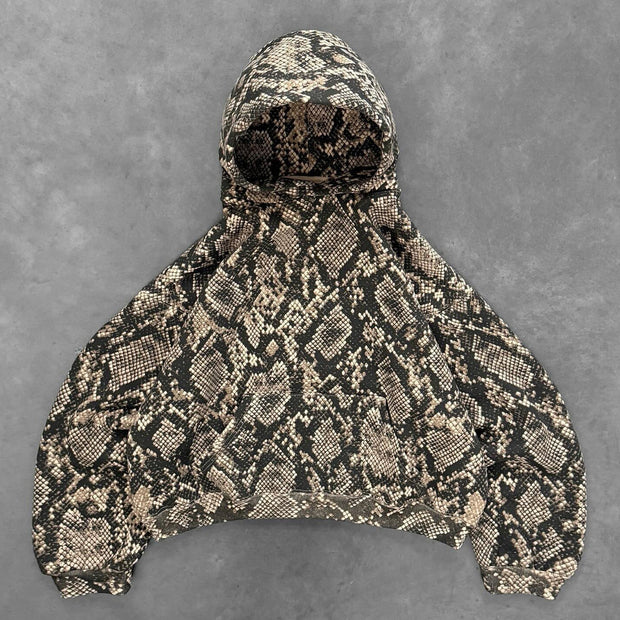 Snake Print Long Sleeve Hoodies