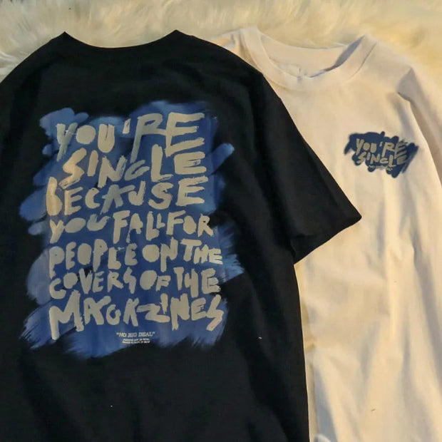 Vintage ins fashion brand loose short-sleeved t-shirt