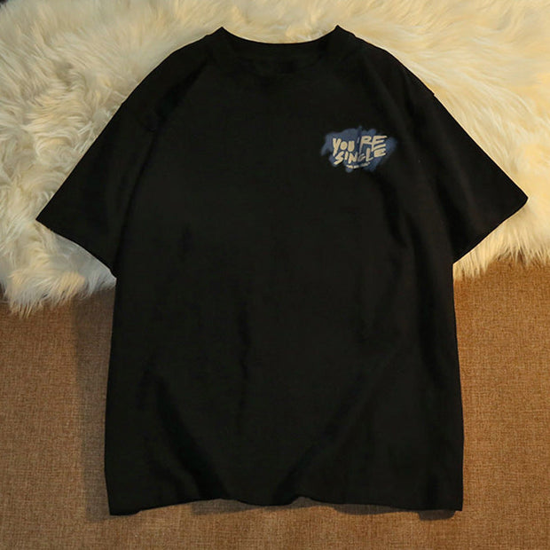 Vintage ins fashion brand loose short-sleeved t-shirt