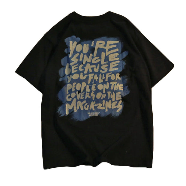 Vintage ins fashion brand loose short-sleeved t-shirt