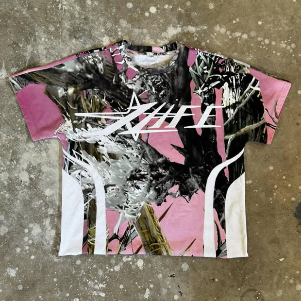 Camouflage Life Print Short Sleeve T-Shirt