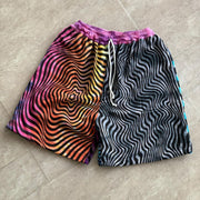 Contrast Stripe Vintage Street Cotton Shorts