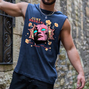 mask graphic print waistcoat