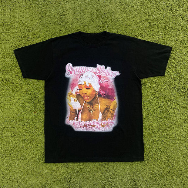 European and American pattern fashion street short-sleeved T-shirt