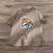 Skull coconut tree print short-sleeved T-shirt