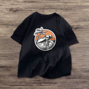 Skull coconut tree print short-sleeved T-shirt