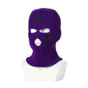 Knitted Ski Hat Outdoor Cycling Three Hole Mask Balaclava Head Cover