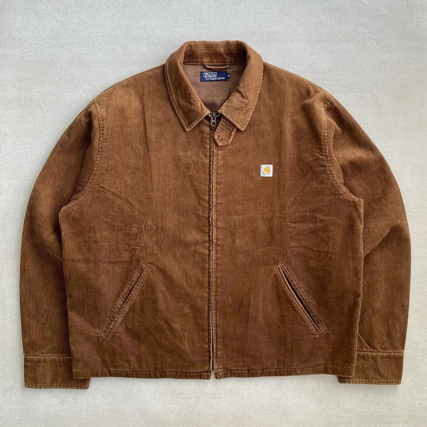 Corduroy Lapel Zip-Up Jacket