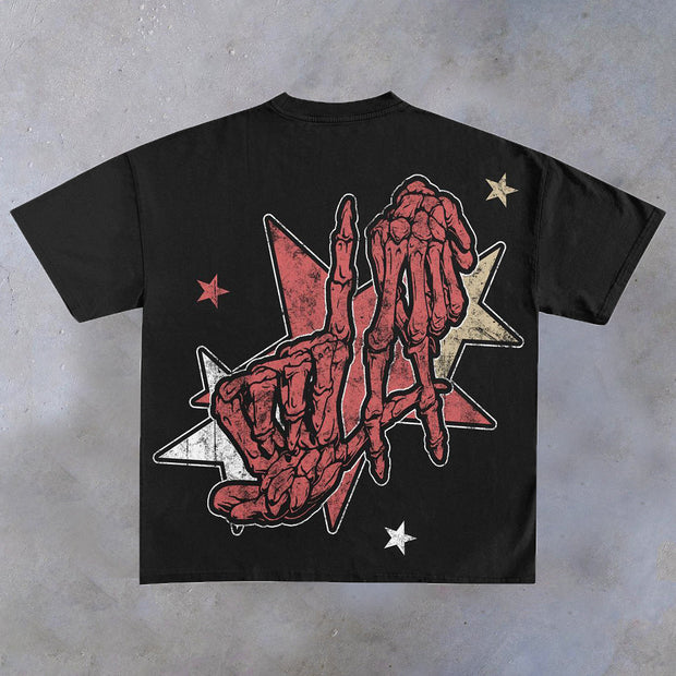 Fashion personality skull print T-shirt