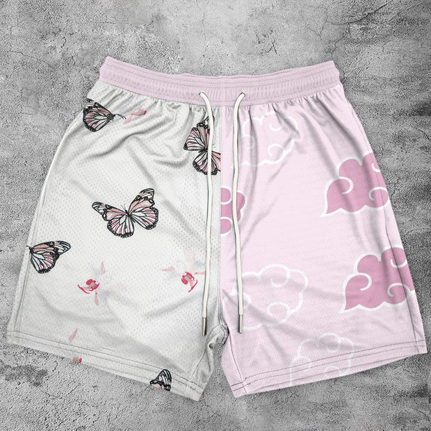 Tide Brand Print Retro Casual Mesh Shorts