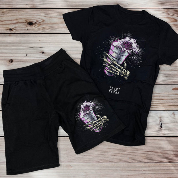 Skull Short Sleeve Two Piece Set