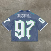 NO.97 Rugby Print Mesh T-shirt