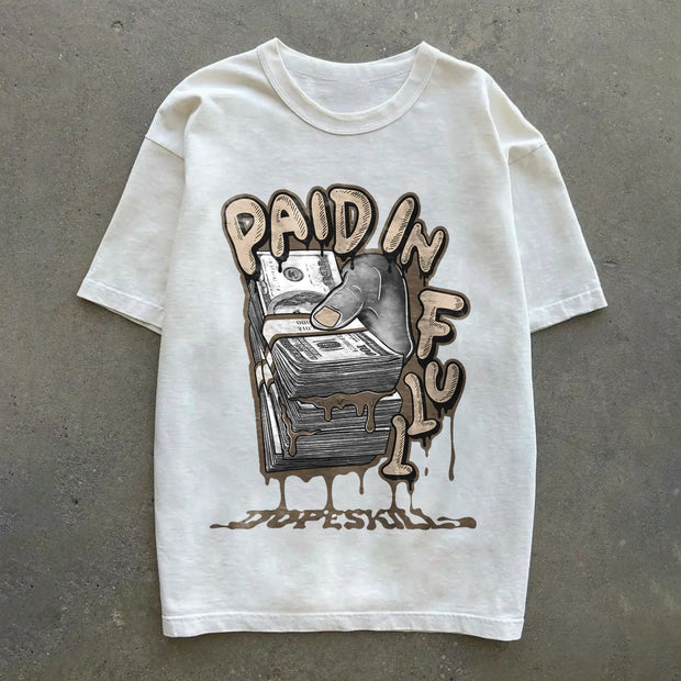 Retro Print Casual Street Short Sleeve T-Shirt