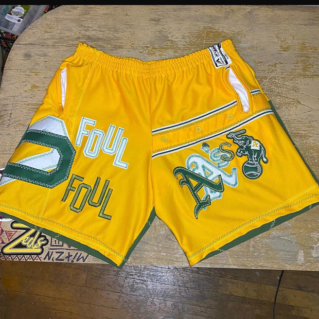 Patchwork Street Mesh Sports Shorts