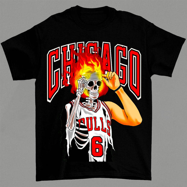 Casual Retro Skull Personality Print Short Sleeve T-Shirt