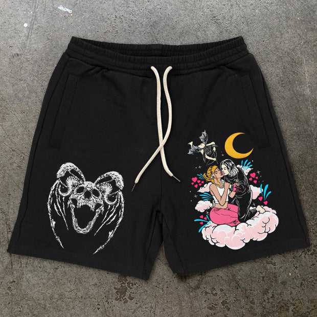 Hip-Hop Bunny Print Street Shorts
