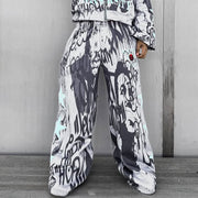 Personalized Graffiti Printed Pocket Sweatshirt Pants