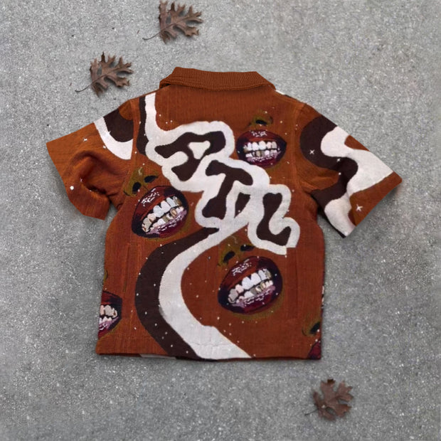 ATL Tapestry Button Short Sleeve Jacket