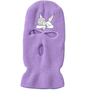 Embroidered angel three-hole winter ski warm knitted hat
